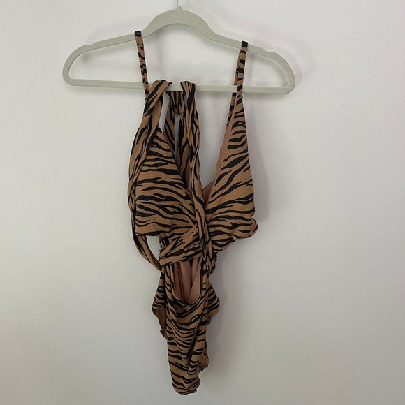 Aerie Wrap Around Tiger Print Swimsuit - NEW - XL Long - Picture 2 of 7